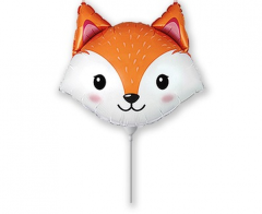 Mini Fox Head 14" FX  folijski balon na štapiću