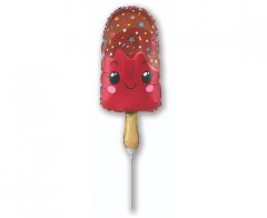 Mini 14"FX Ice on Stick Red folijski balon na štapiću