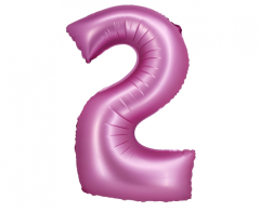 Folijski balon B&C broj 2 Satin Pink