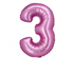 Folijski balon B&C broj 3 Satin Pink