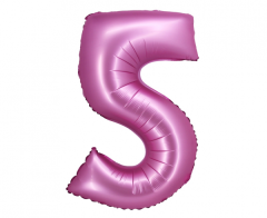 Folijski balon B&C broj 5 Satin Pink