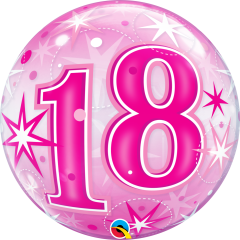 Bubble 18 Pink Starburst Sparkle pvc balon