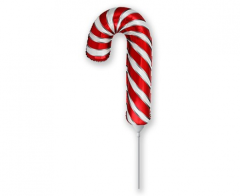 Mini XMas Lollipop White Red folijski balon na štapiću