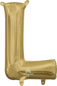 Mini folijski balon slovo L White Gold
