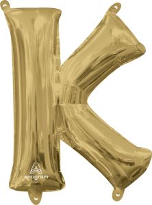 Mini folijski balon slovo K White Gold
