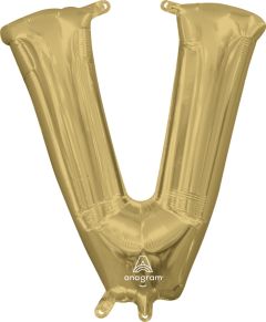 Mini folijski balon slovo V White Gold