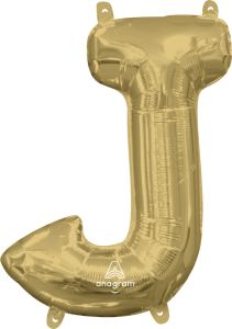 Mini folijski balon slovo J White Gold