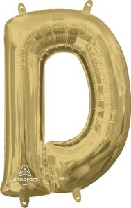 Mini folijski balon slovo D White Gold