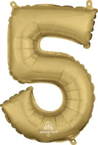 Mini folijski balon broj 5  White Gold