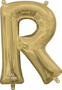 Mini folijski balon slovo R White Gold