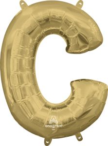 Mini folijski balon slovo C White Gold
