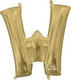Mini folijski balon slovo W White Gold