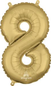 Mini folijski balon broj 8  White Gold