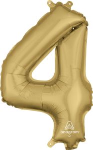 Mini folijski balon broj 4  White Gold