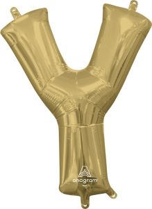 Mini folijski balon slovo Y White Gold