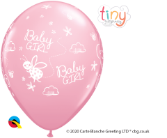 Lateks baloni 28cm Tiny Tatty Baby Girl Pink