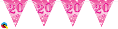 Zastavice 20 Pink Sparkle 3,6m (16 zastavica)