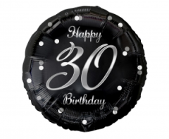 Standard B&C Happy 30 Birthday Black Silver Printing folijski balon