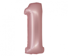 Folijski balon Smart broj 1 mat Light Pink