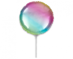 Mini 9"FX Krug Rainbow folijski balon na štapiću