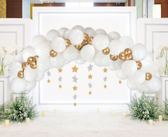 Balonska Girlanda B&C White and Gold