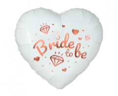 Standard Bride To Be White heart folijski balon