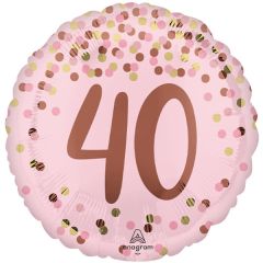 Standard Pretty Pink 40TH Birthday folijski balon