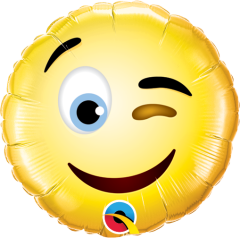 Mini Smiley Wink folijski balon na štapiću