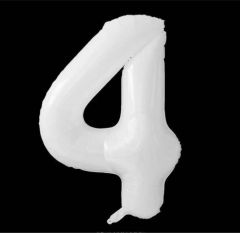 Folijski balon broj 4 White