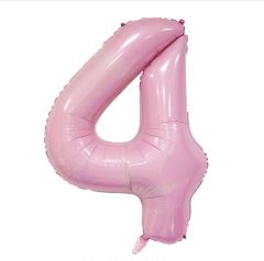Folijski balon broj 4 Pastel Pink