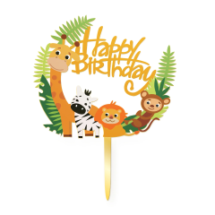 Happy Birthday Animals dekoracija za tortu