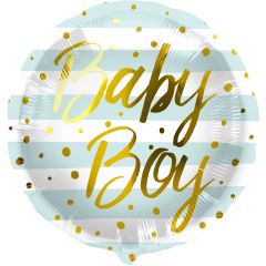 Standard Baby Boy Dots & Stripes Blue folijski balon