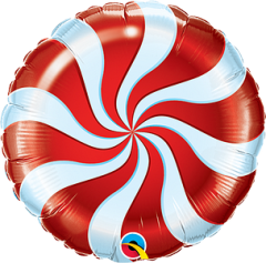 Mini 09" Candy Swirl Red folijski balon na štapiću