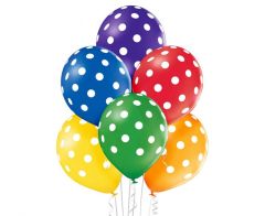 Latex baloni 30 cm Polka Dots Assorted 6 kos