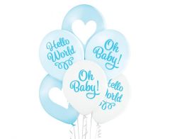 Latex baloni Oh Baby Boy  Blue&White mix