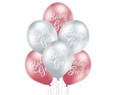 Latex baloni Baby Girl Platinum Pink&Silver