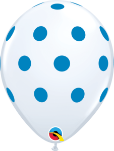 Lateks baloni 28cm Big Polka Dots Whit
