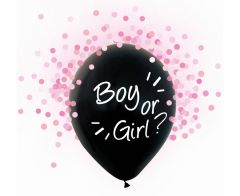 Latex baloni 30 cm Boy or Girl pink confetti