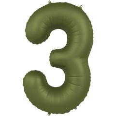 Folijski balon broj 3 Olive Green