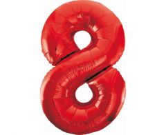 Folijski balon B&C broj 8 Red 85 cm