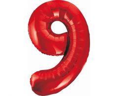 Folijski balon B&C broj 9 Red 85 cm