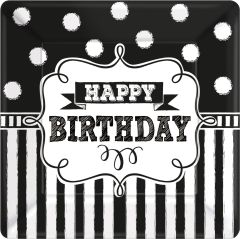 Chalkboard Birthday tanjuri 18x18 cm