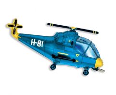 Maxi Helicopter blue folijski balon 57x96 cm