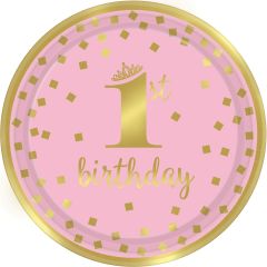 1st Birthday Pink & Gold tanjuri 23 cm