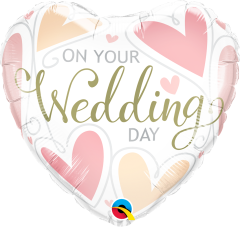 Standard On Your Wedding Day Hearts folijski balon