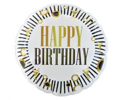 Standard Happy Birthday B&G Party  stripes folijski balon