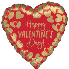 Standard Golden Happy Valentines Day Red folijski balon