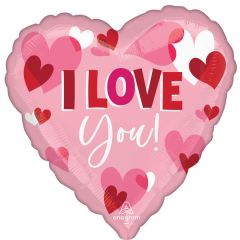 Maxi I Love You Playful Hearts Pink folijski balon