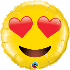 Maxi Smiley Face With Heart Eyes folijski balon