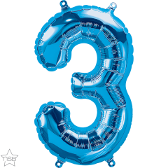 Mini folijski balon broj 3 Blue  